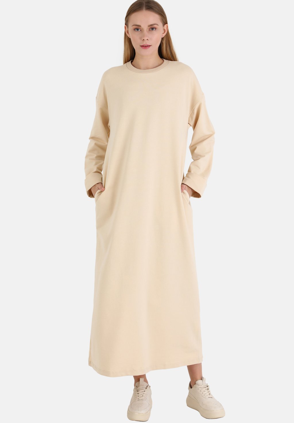 

Повседневное платье MODEST BENIN Modanisa, бежевый