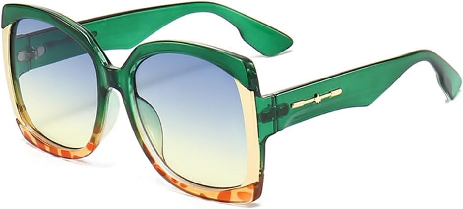 

Квадратные солнцезащитные очки для женщин, винтажные мужские солнцезащитные очки, зеленые, фиолетовые, с леопардовым принтом, чайные очки, защита от УФ-излучения UV400, роскошные женские очки generic, Green