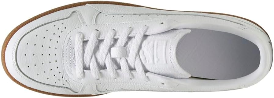 Мужские кроссовки PUMA для помещений из кожи с шнуровкой, повседневные - белые — фото 4