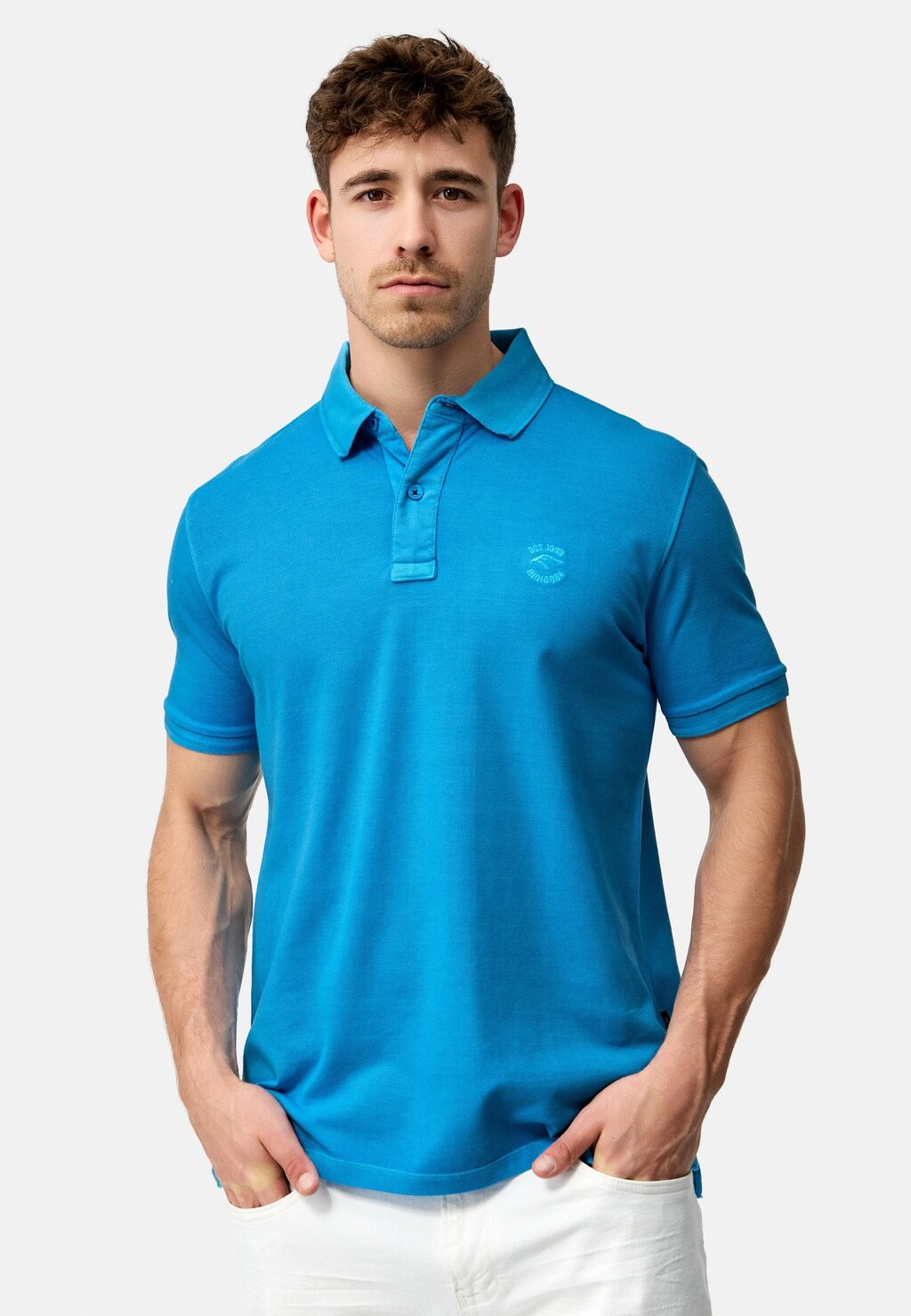 

Рубашка-поло Regular Fit INDICODE JEANS, Аляска синяя