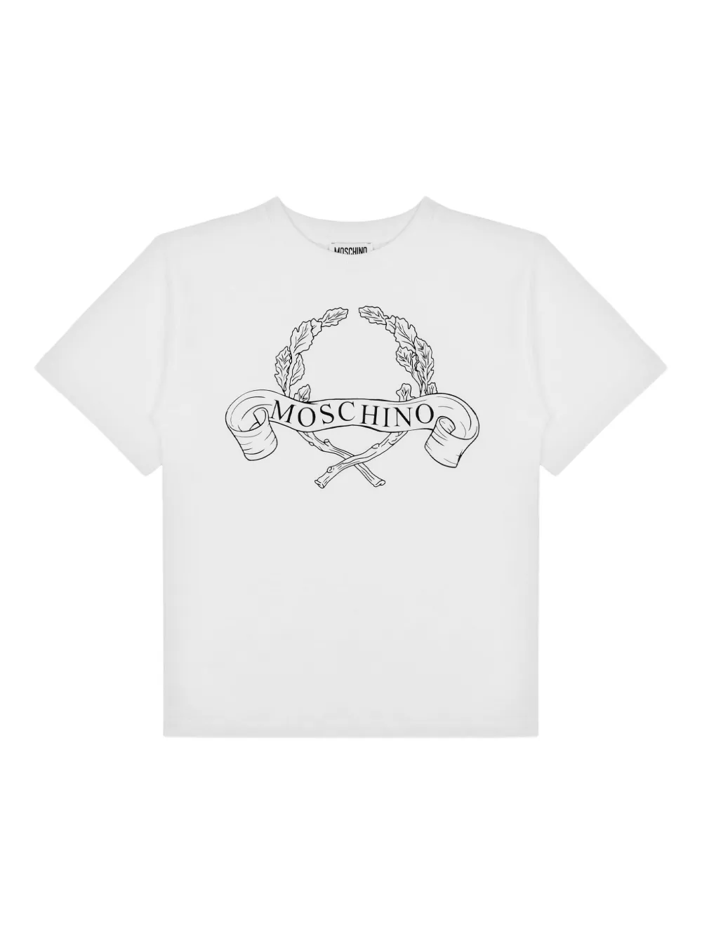 

Футболка с графичным принтом Moschino Kids, белый