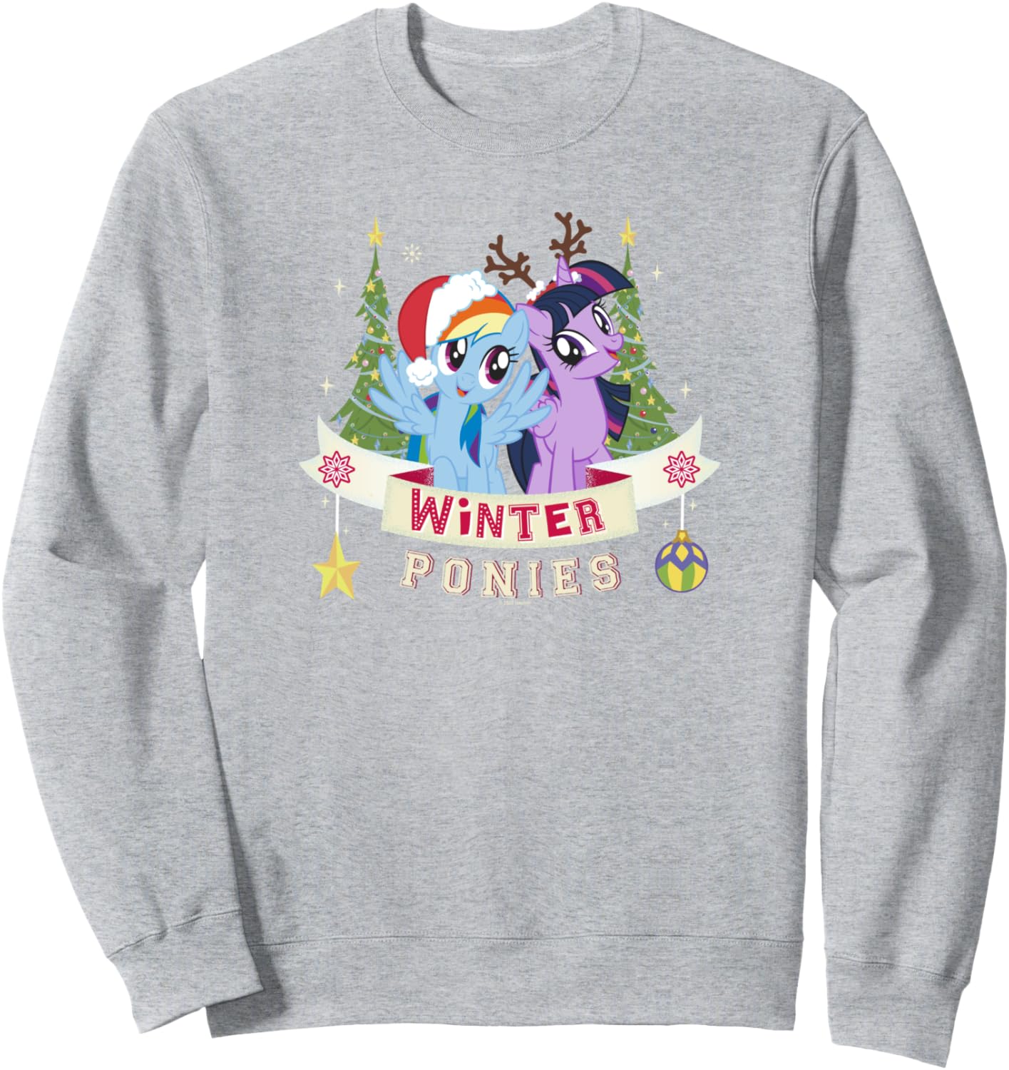 

Толстовка с изображением рождественской елки и пони из мультфильма «Мой маленький пони: Дружба - это волшебство» My Little Pony, серый