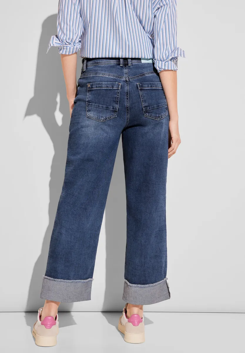 

STREET ONE Прямые джинсы из хлопка с стрейчем, цвет Mid Blue Net Wash