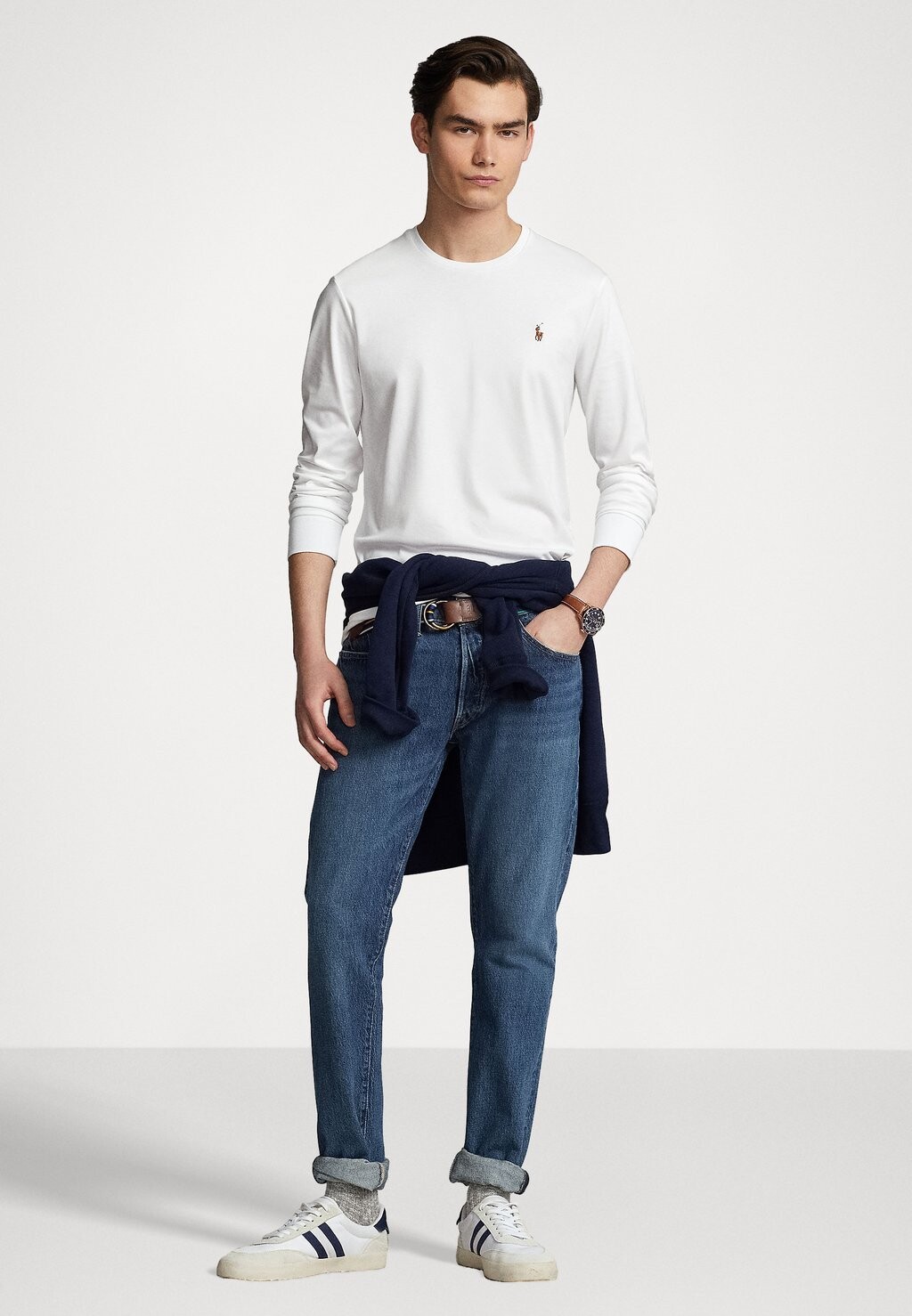Футболка с длинным рукавом LONG SLEEVE Polo Ralph Lauren, белая — фото 2