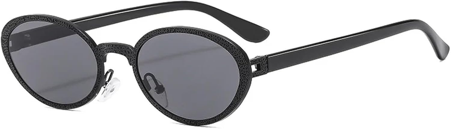 

Премиальные овальные металлические солнцезащитные очки премиум-класса для женщин и мужчин, в винтажном стиле, для летних путешествий, с защитой от солнца UV400 TKKTLLT, Black Gray