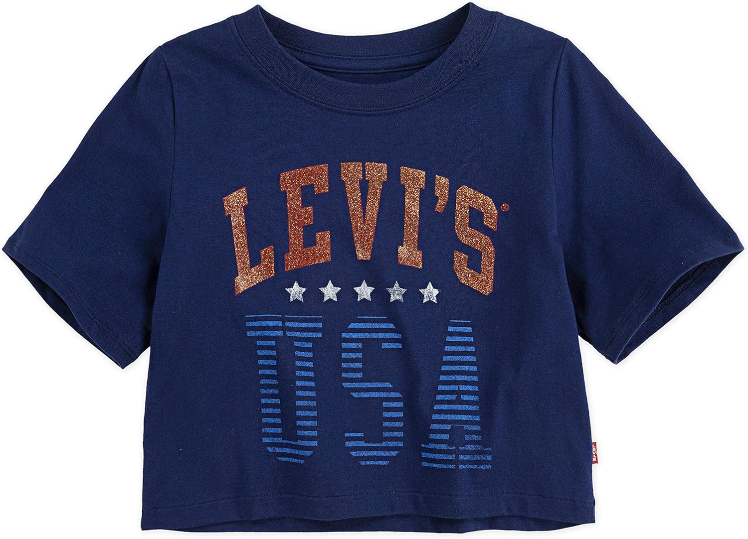 

Футболка Levi's для девочек с высокой талией и принтом, Blue Americana, Синий, Футболка Levi's для девочек с высокой талией и принтом, Blue Americana
