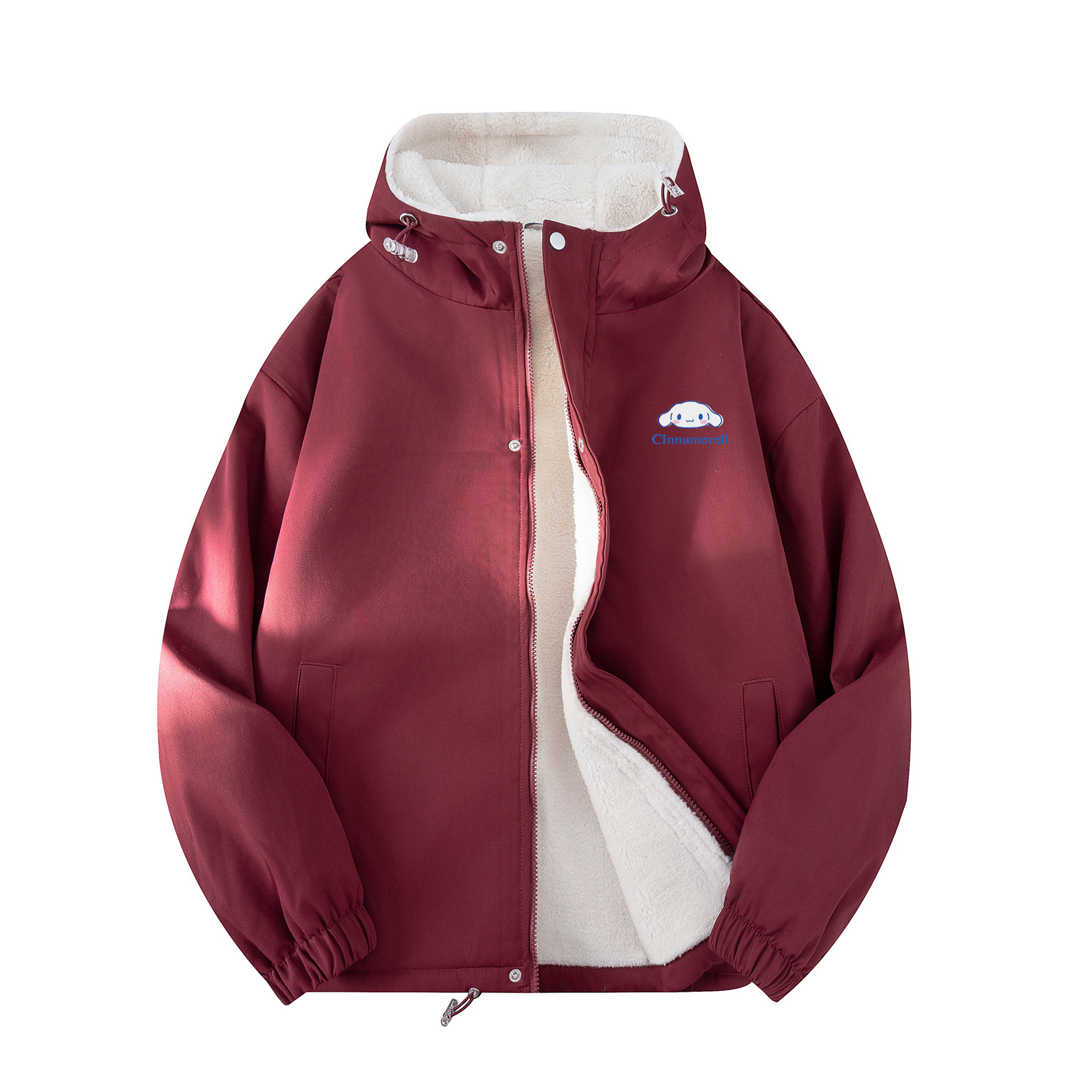 

Куртка-пуховик Cinnamoroll Hello Kitty Cinnamoroll SS25, унисекс Sanrio, бордовый