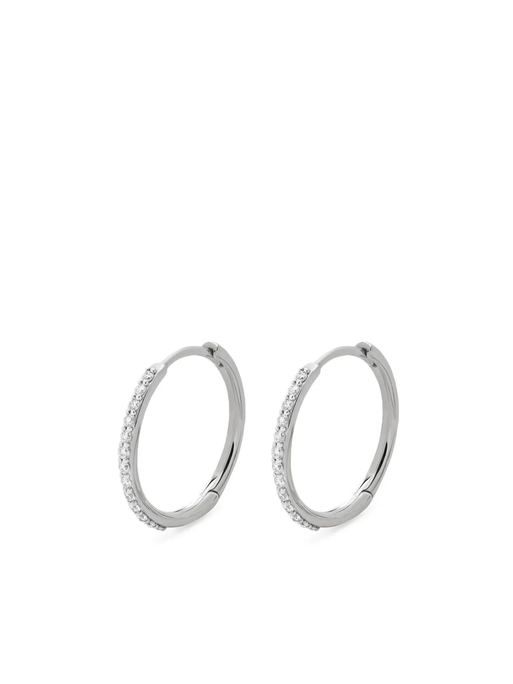 

Серьги-кольца из белого золота Monica Vinader, серебяный
