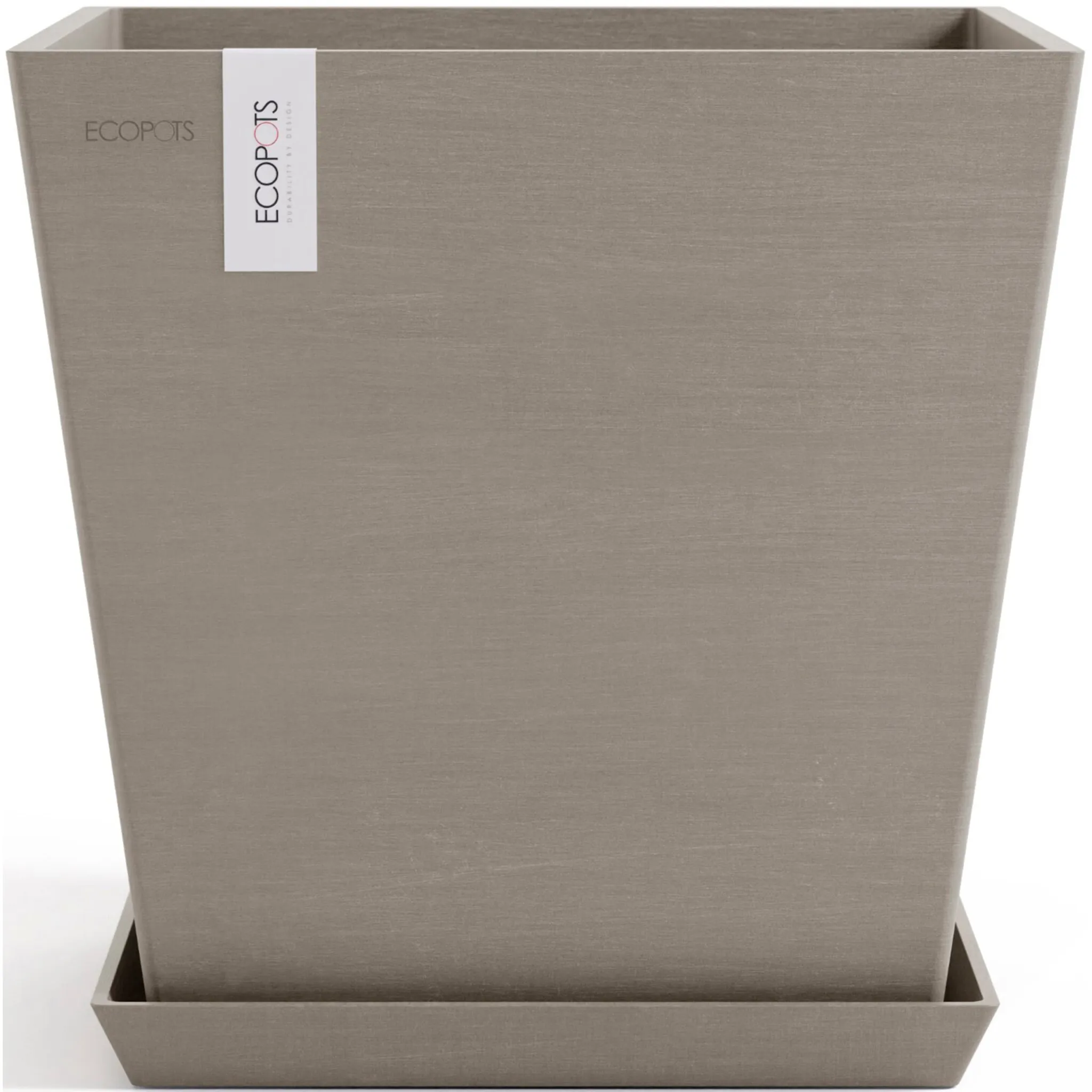 

Цветочный горшок ECOPOTS «Rotterdam 35 + Taupe Water system», для внутреннего и наружного применения: морозостойкий, ударопрочный и светостойкий, серо-коричневый