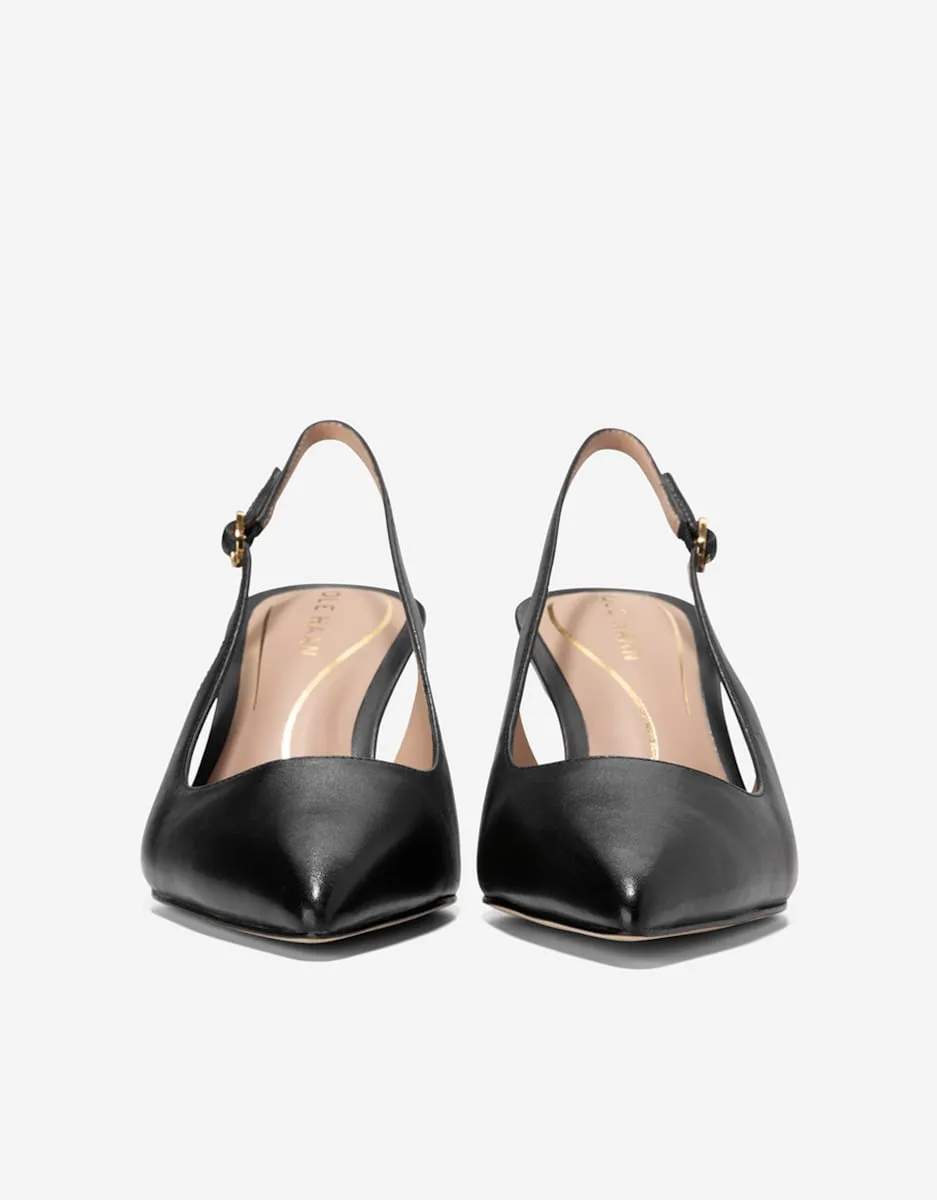 Женские туфли-лодочки без задника, выполненные из кожи Cole Haan, черный — фото 3