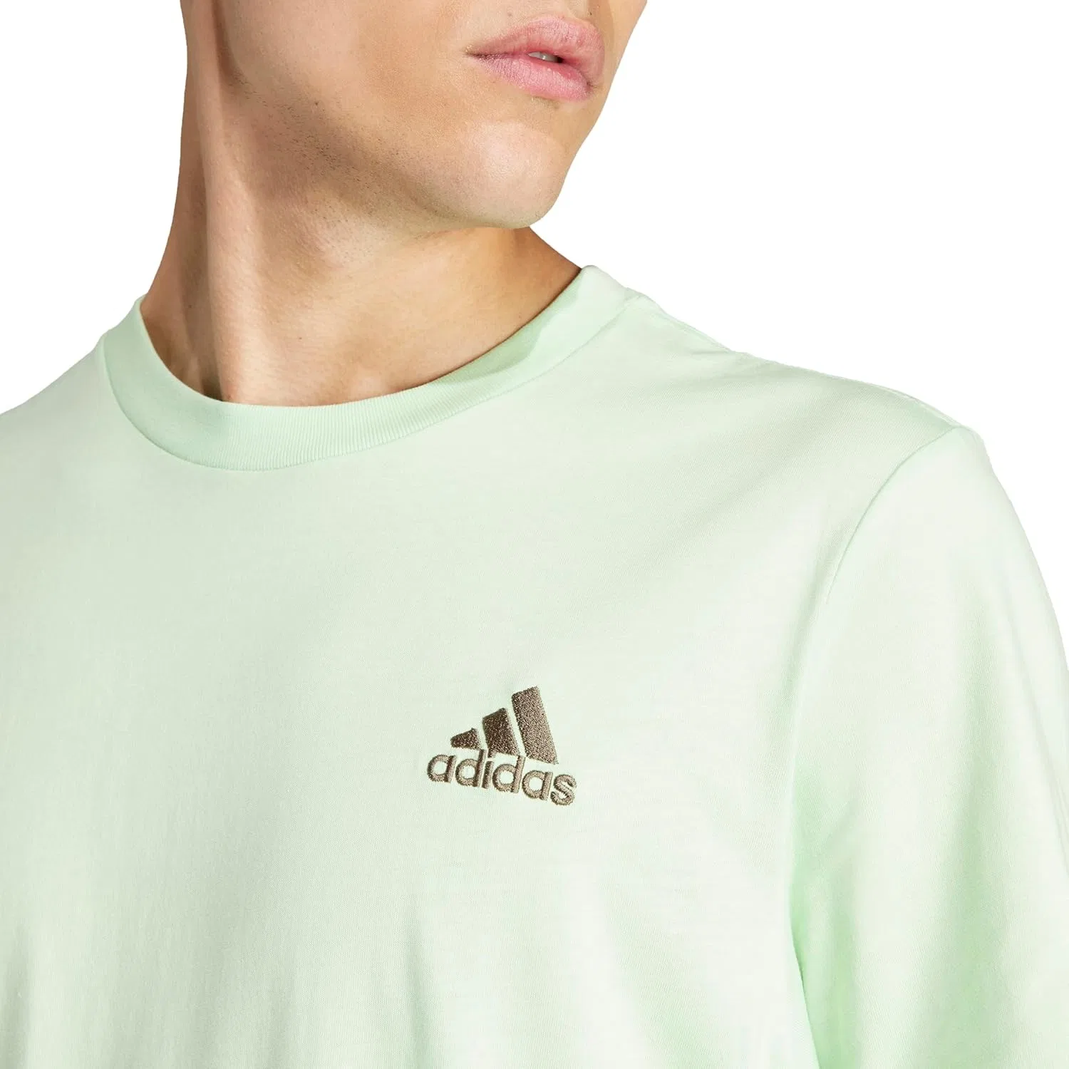 Футболка с вышитым логотипом adidas, Semi Green Spark — фото 4