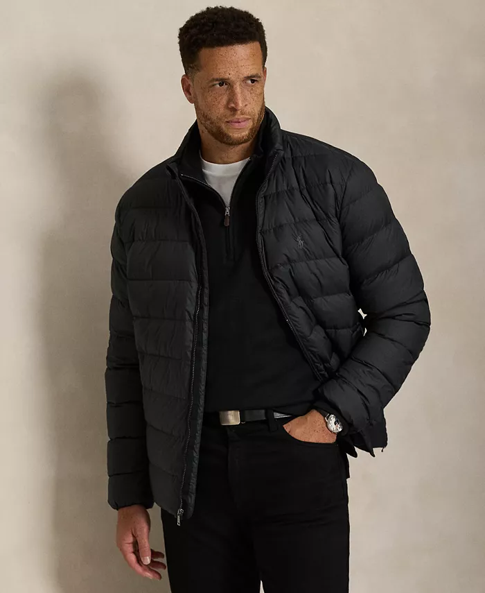 

Мужская упаковываемая куртка с воротником стойка Big & Tall Polo Ralph Lauren, черный