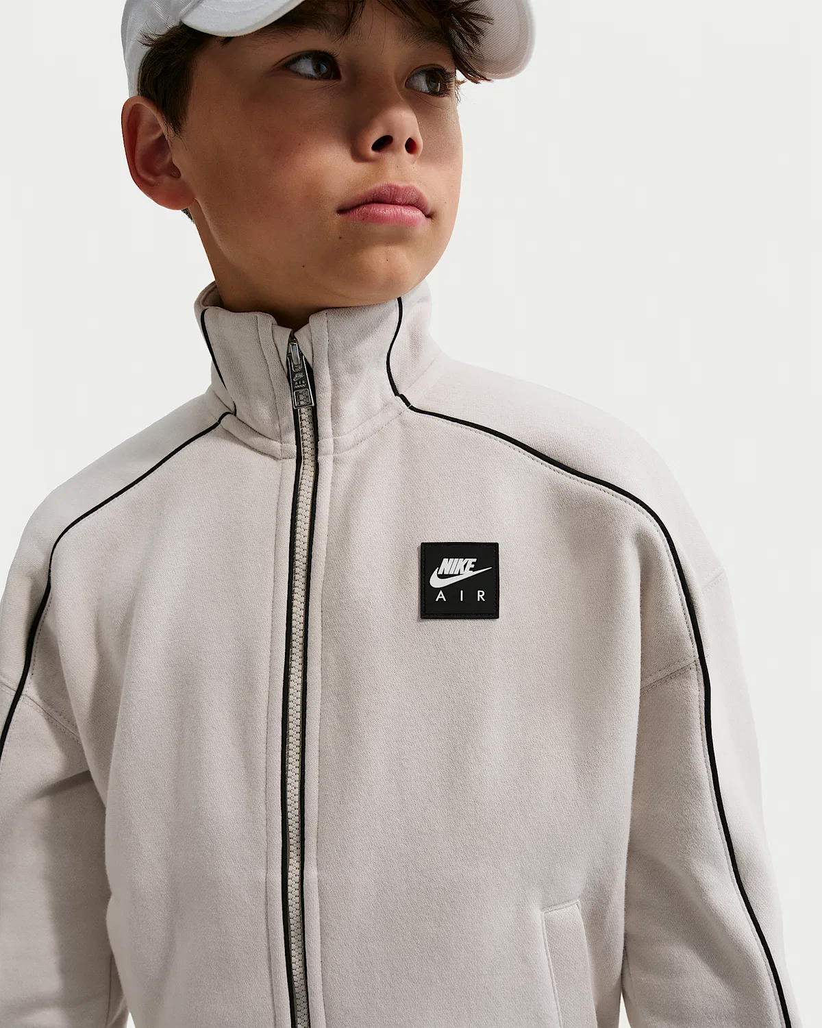 Детская флисовая куртка Nike Air, Light Bone/Black/Black — фото 3