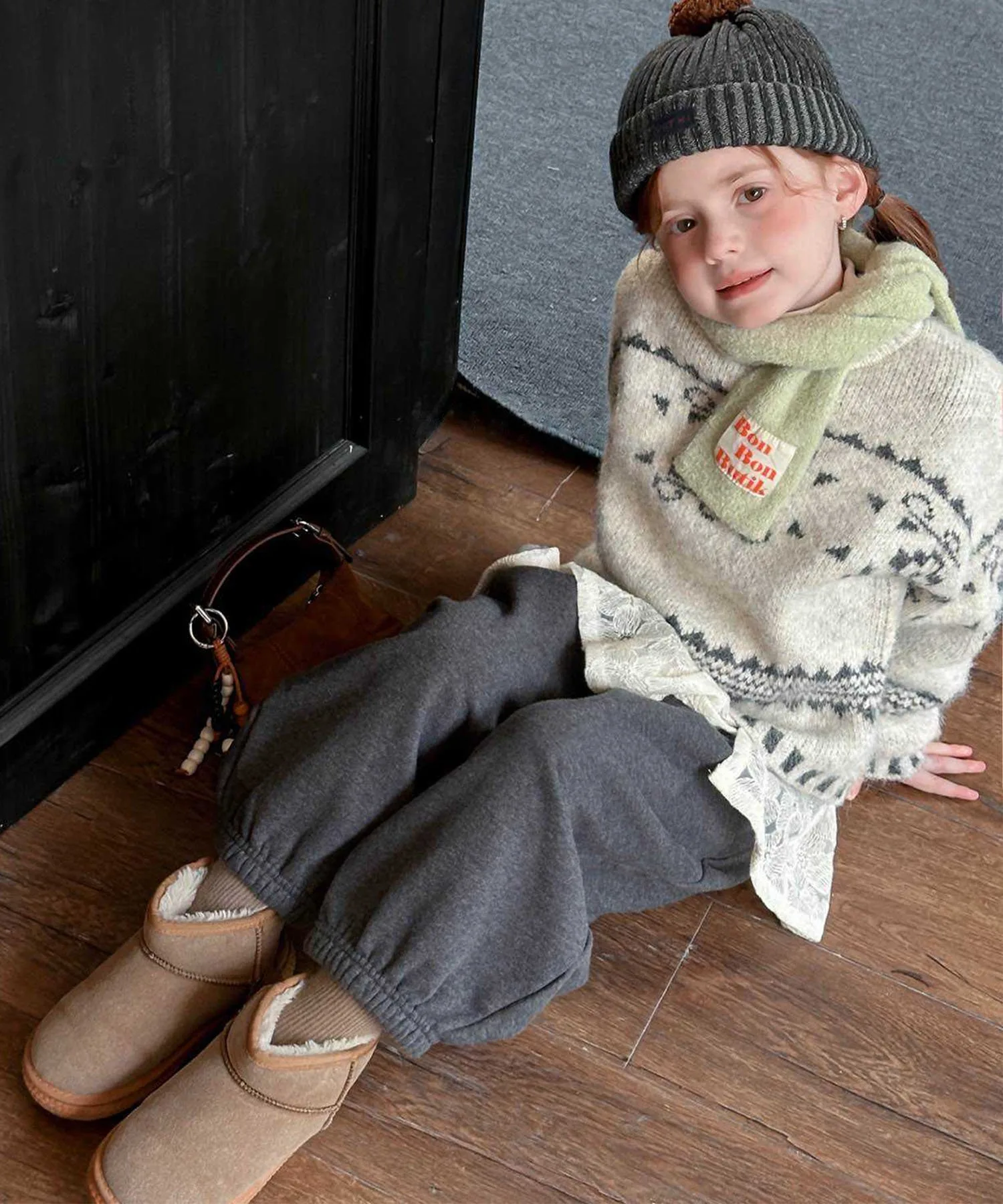 Свитер Ретро вязаный Aimoha Kids, Light beige — фото 4