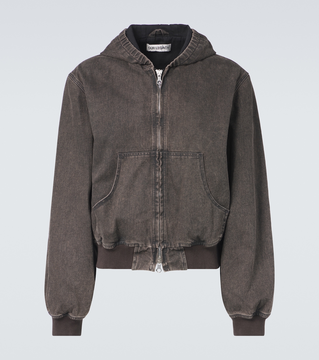 

Банковый деним худи на молнии Our Legacy, Black Coated Wash