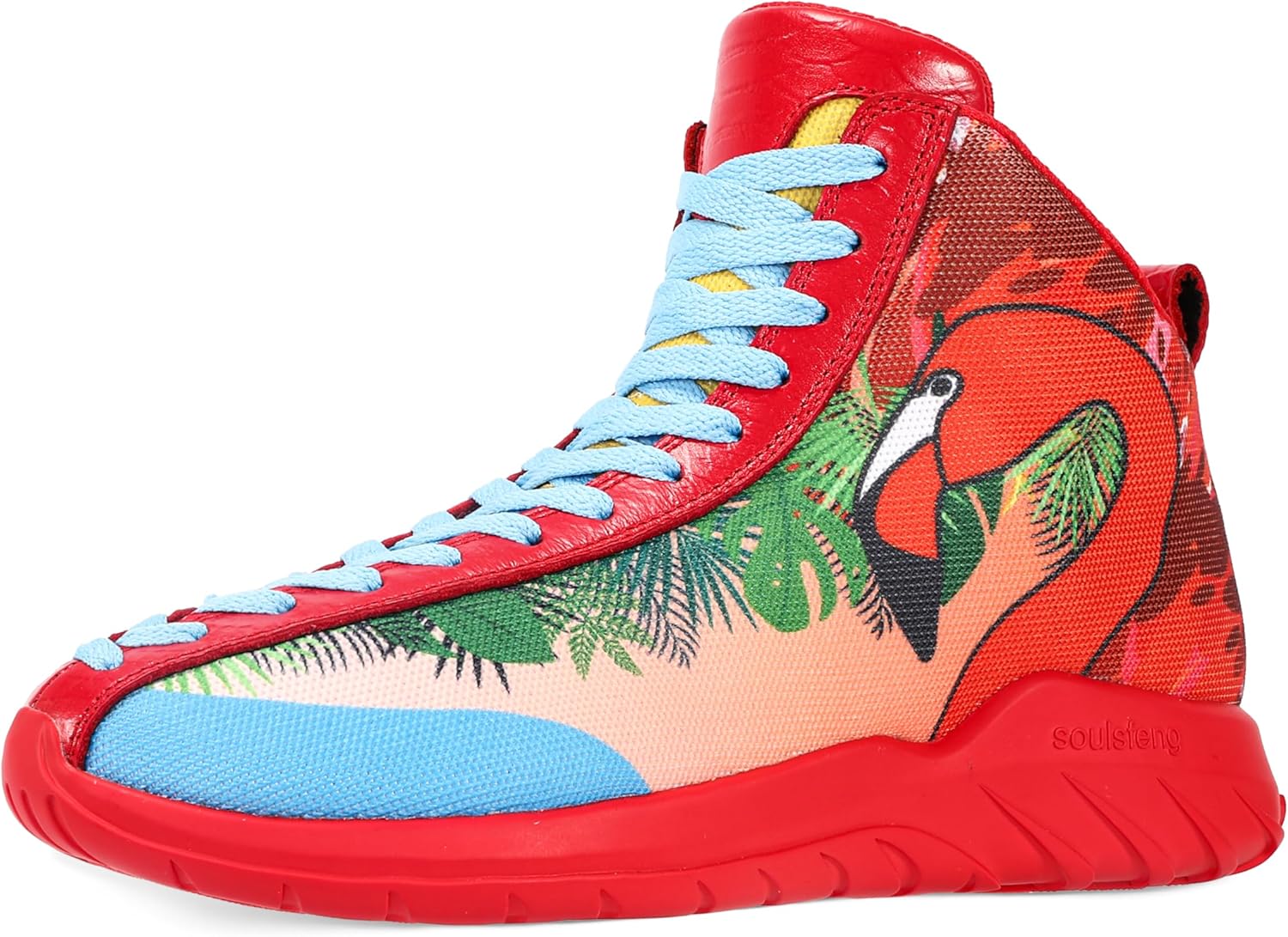 

Мужские и женские высокие кеды с уникальной шнуровкой, легкие, с противоскользящей подошвой, для уличного баскетбола Soulsfeng, Flamingos