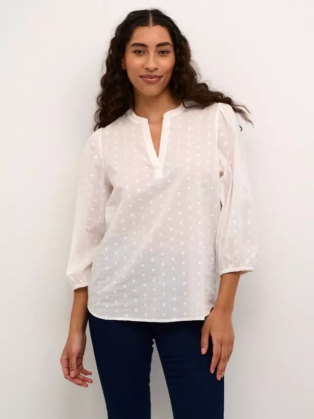 

Блуза KAFFE Jollia V-Neck, цвет chalk