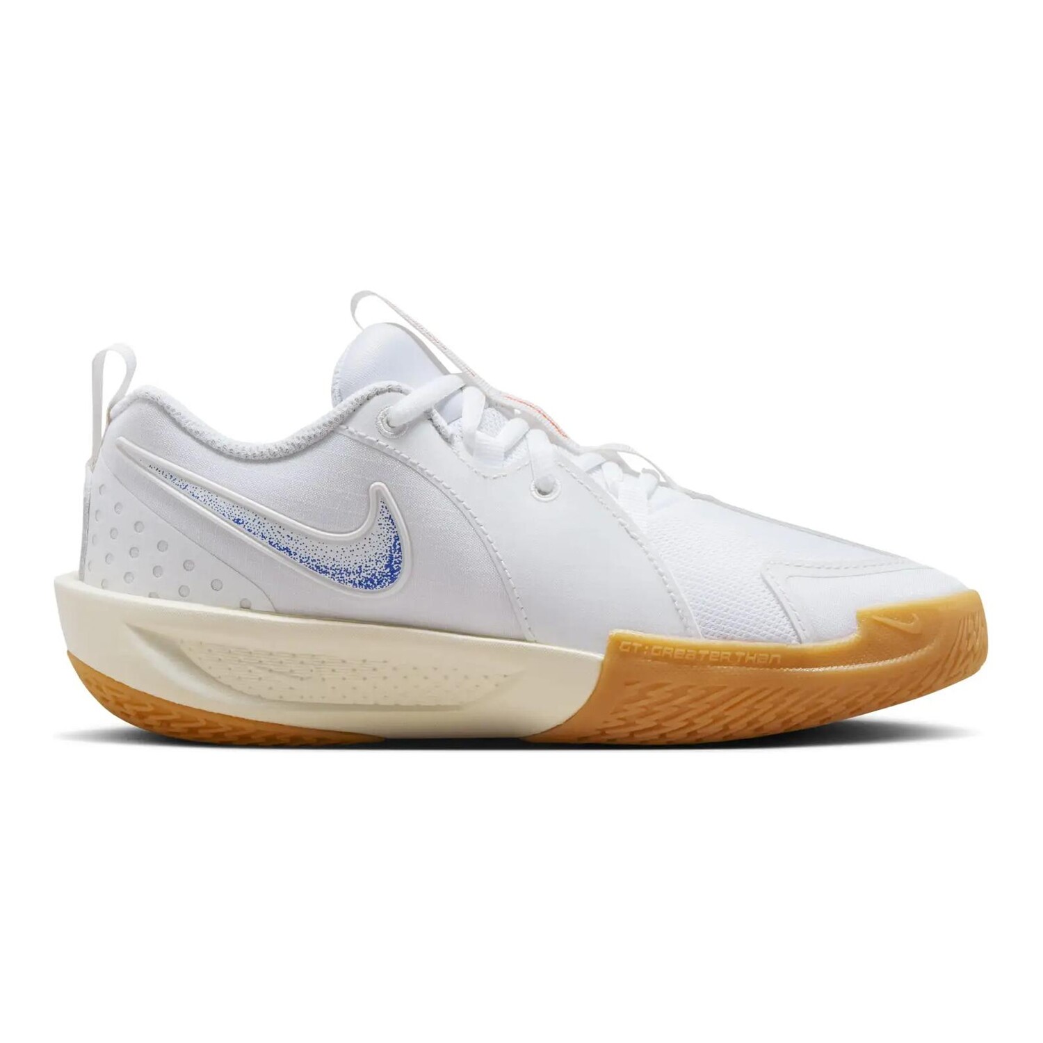Баскетбольные кроссовки Air Zoom GT Cut 3 для детей GS Low-top, белые/гоночные синие/цвет кокосового молока/резина желтого цвета Nike, белый/желтый — фото 2