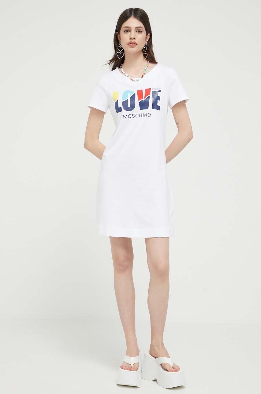 

Хлопковое платье Love Moschino, белый