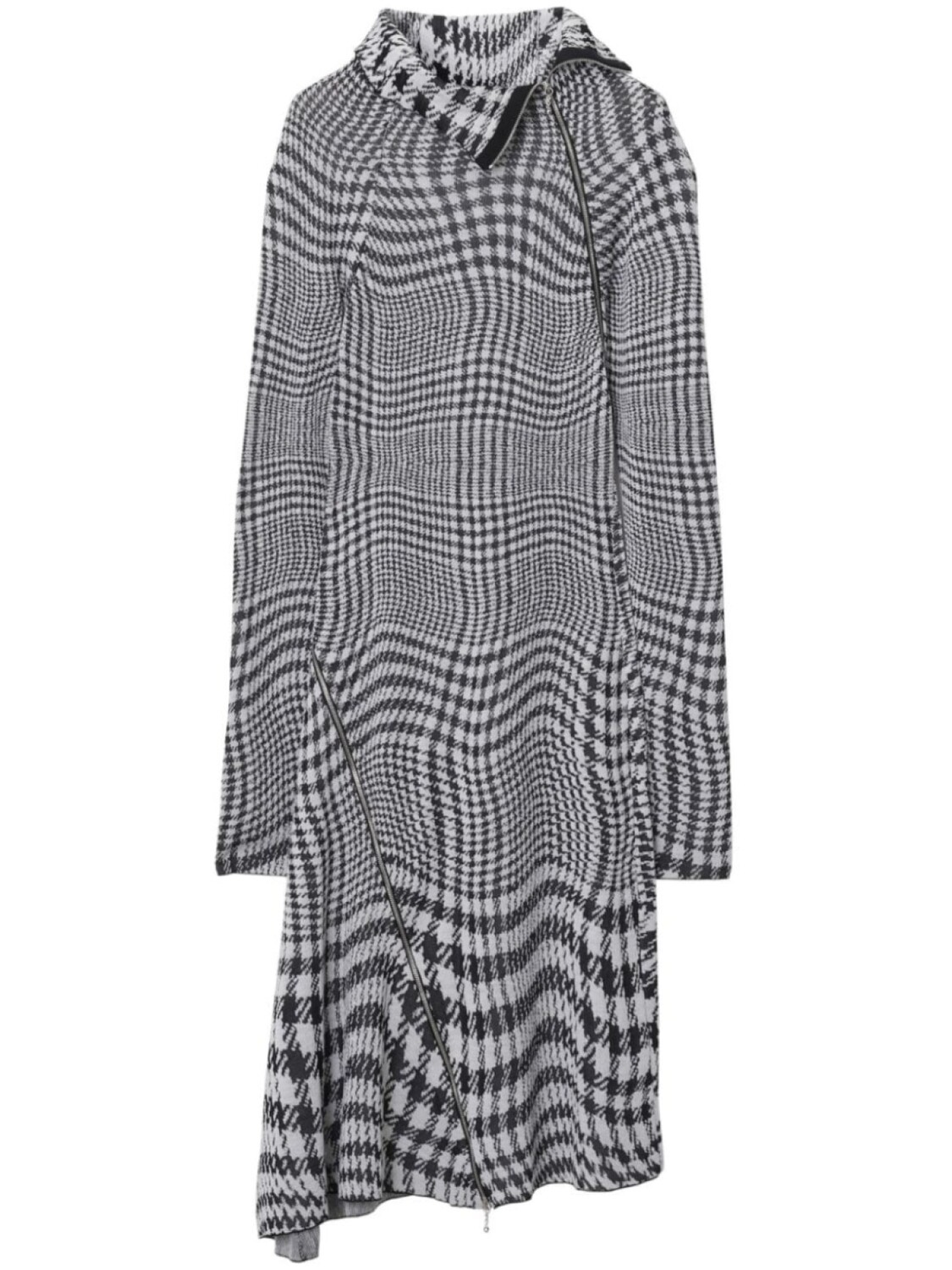 

Burberry платье миди Warped в ломаную клетку, черный