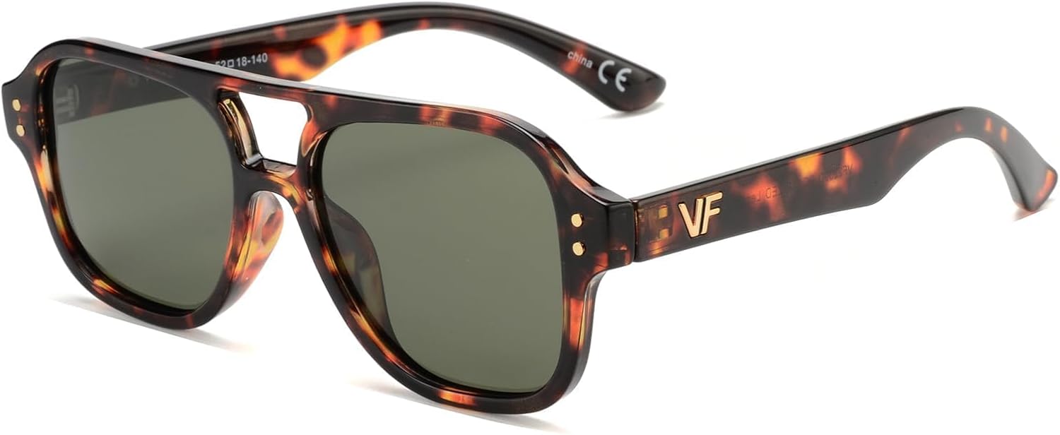 

Солнцезащитные очки-авиаторы OUWEN в стиле ретро, ​​поляризованные, квадратной формы, для женщин и мужчин, модные дизайнерские прямоугольные солнцезащитные очки в стиле 70-х OW2239, Tortoise/Green