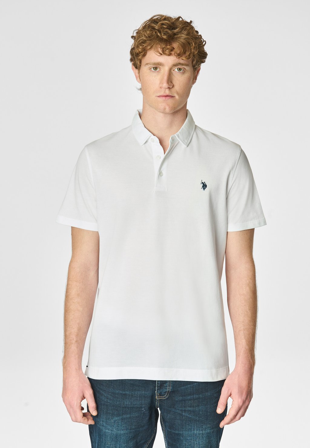 

Поло A MANICHE CORTE U.S. Polo Assn., белый