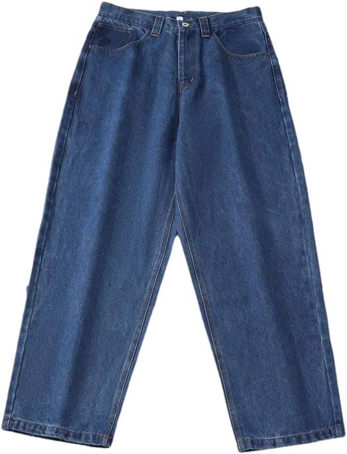 Джинсы свободные Men’S High Waist Baggy Jeans, темно-синие
