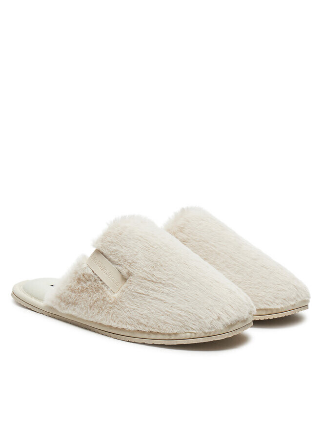 Домашние тапочки Calvin Klein Jeans Hotel Slipper Fur After Glow YW0YW01593, экрю — фото 2