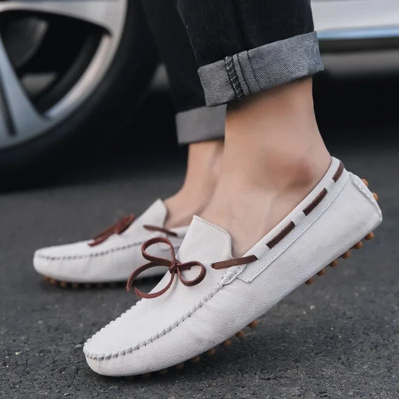 Мокасины мужские замшевые, Loafers, Rice White SayfuR — фото 2