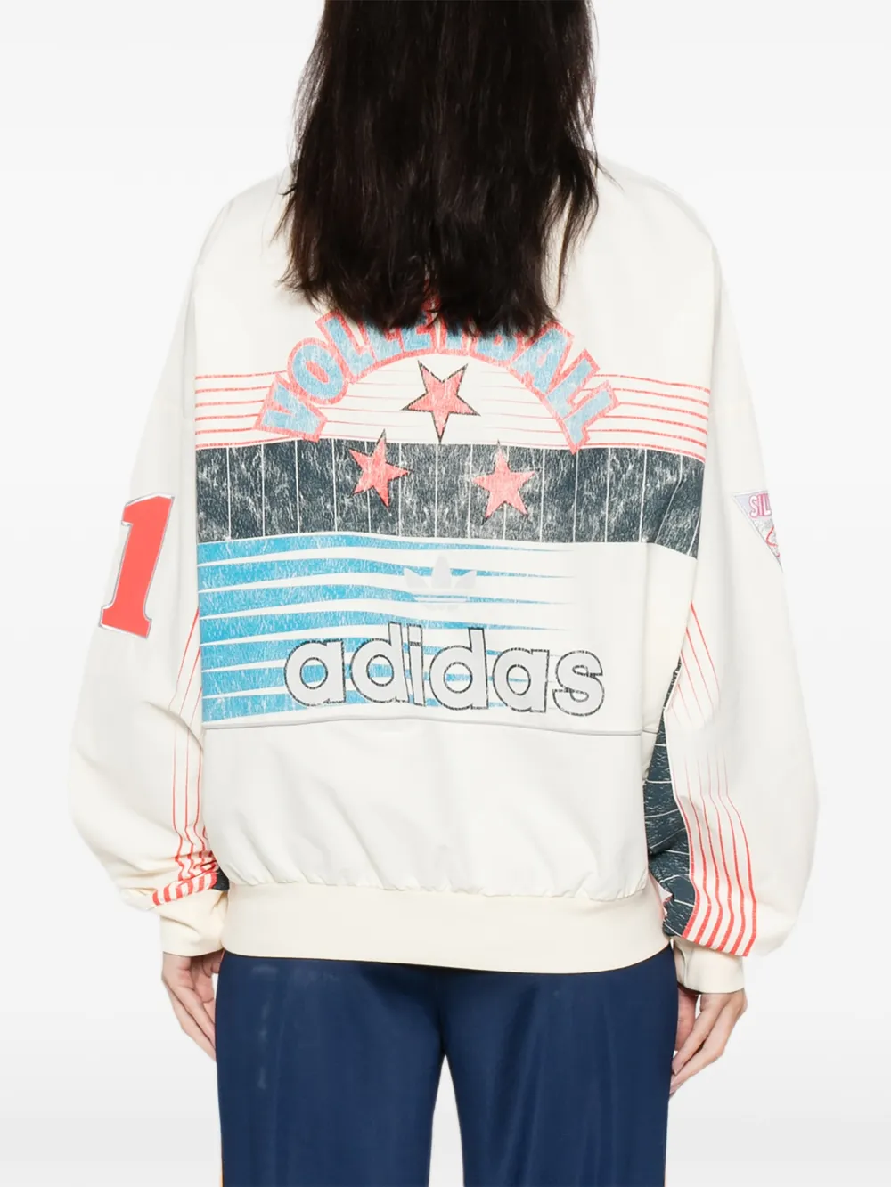 Свитер с графическим принтом Archive Summersport Adidas, кремовый — фото 4