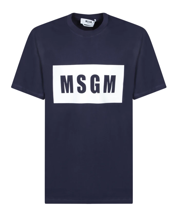 

Футболка с коротким рукавом и синим логотипом Msgm, синий