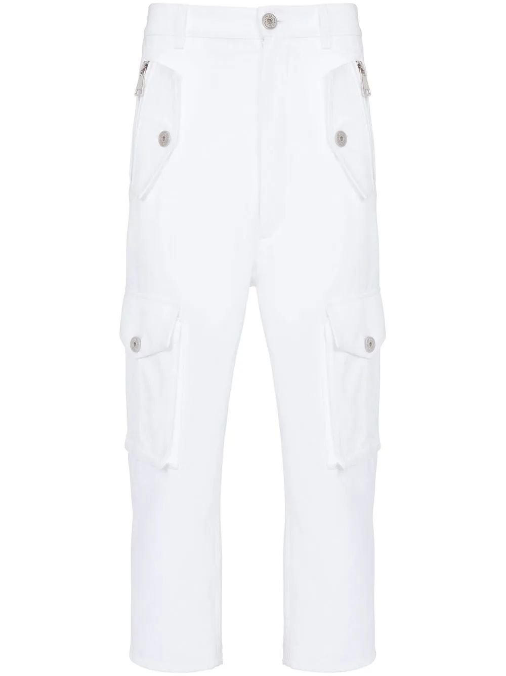 

Укороченные брюки карго BALMAIN, белый