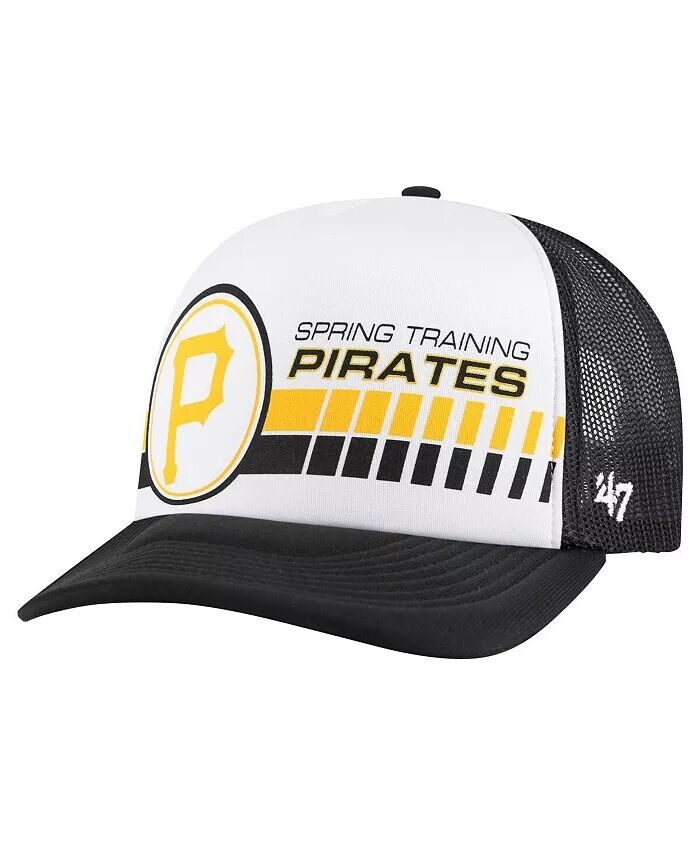 

Мужская белая, черная регулируемая кепка Pittsburgh Pirates 2024 Spring Training Foam Trucker '47 Brand, белый