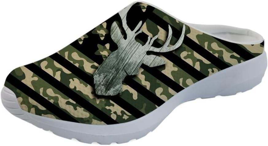 

Женские слипоны-мюли Forchrinse Black Bat Cobweb, мужские садовые сабо, сетчатые прогулочные туфли для повседневной носки, работы и спортзала, Deer American Flag