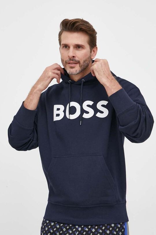 

Хлопковая толстовка Boss Orange, темно-синий
