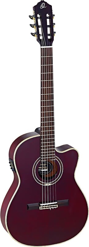 

Акустическая гитара Ortega Guitars RCE138-T4STR Feel Series Slim Neck Acoustic Electric Thinline Nylon 6-String Guitar w/ Free Bag, Solid Canadian Spruce Top and African Mahogany Body, Stained Red Gloss Finish