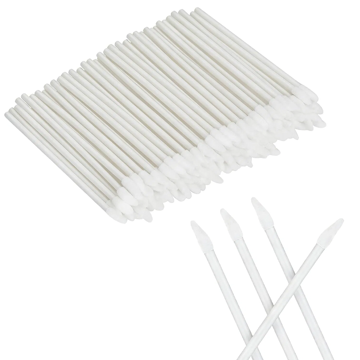 Набор из 200 одноразовых кистей для губ, белые Alaoo, White, 100 Pieces (2 Packs)