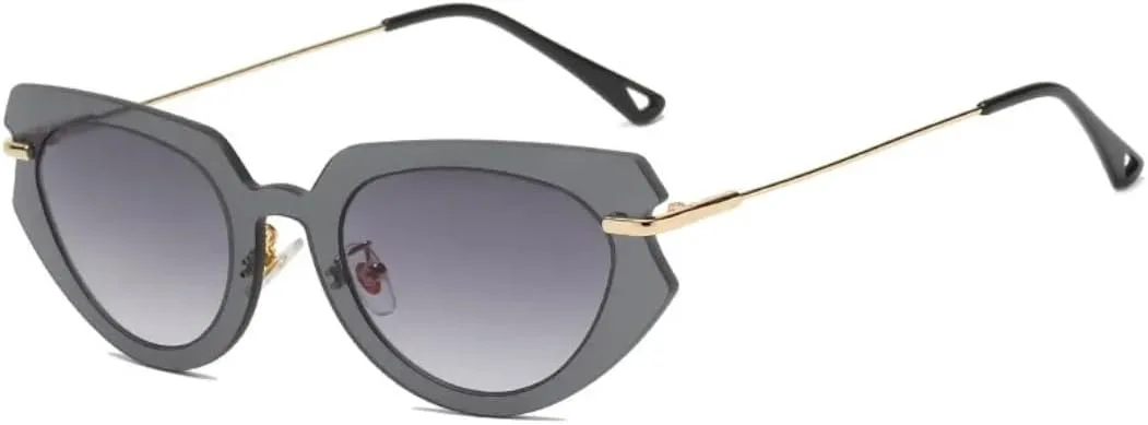 

Женские солнцезащитные очки «кошачий глаз» без оправы, цельная прозрачная оправа с градиентным переходом цвета, защита от УФ-излучения UV400 TVTBBVV, Black