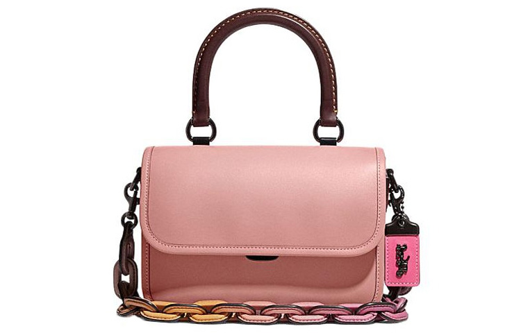 

COACH Кожаная сумка Rogue Cow через плечо маленькая женская розовая