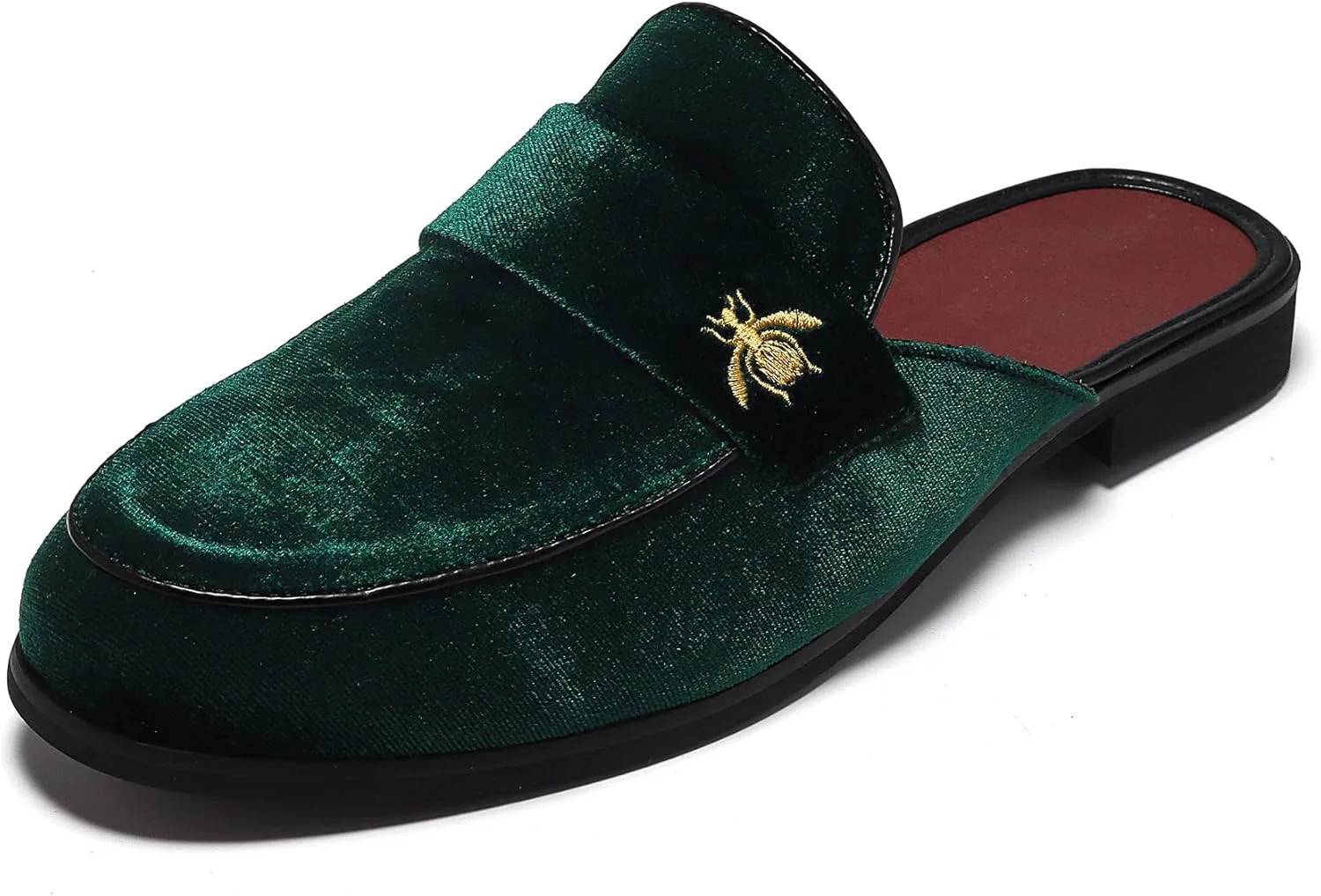 

Мужские тапочки YYQL с поддержкой свода стопы, вышитые кожаные сандалии для мужчин, домашние шлепанцы с противоскользящей резиновой подошвой для дома и улицы, размеры 7-13, зеленый