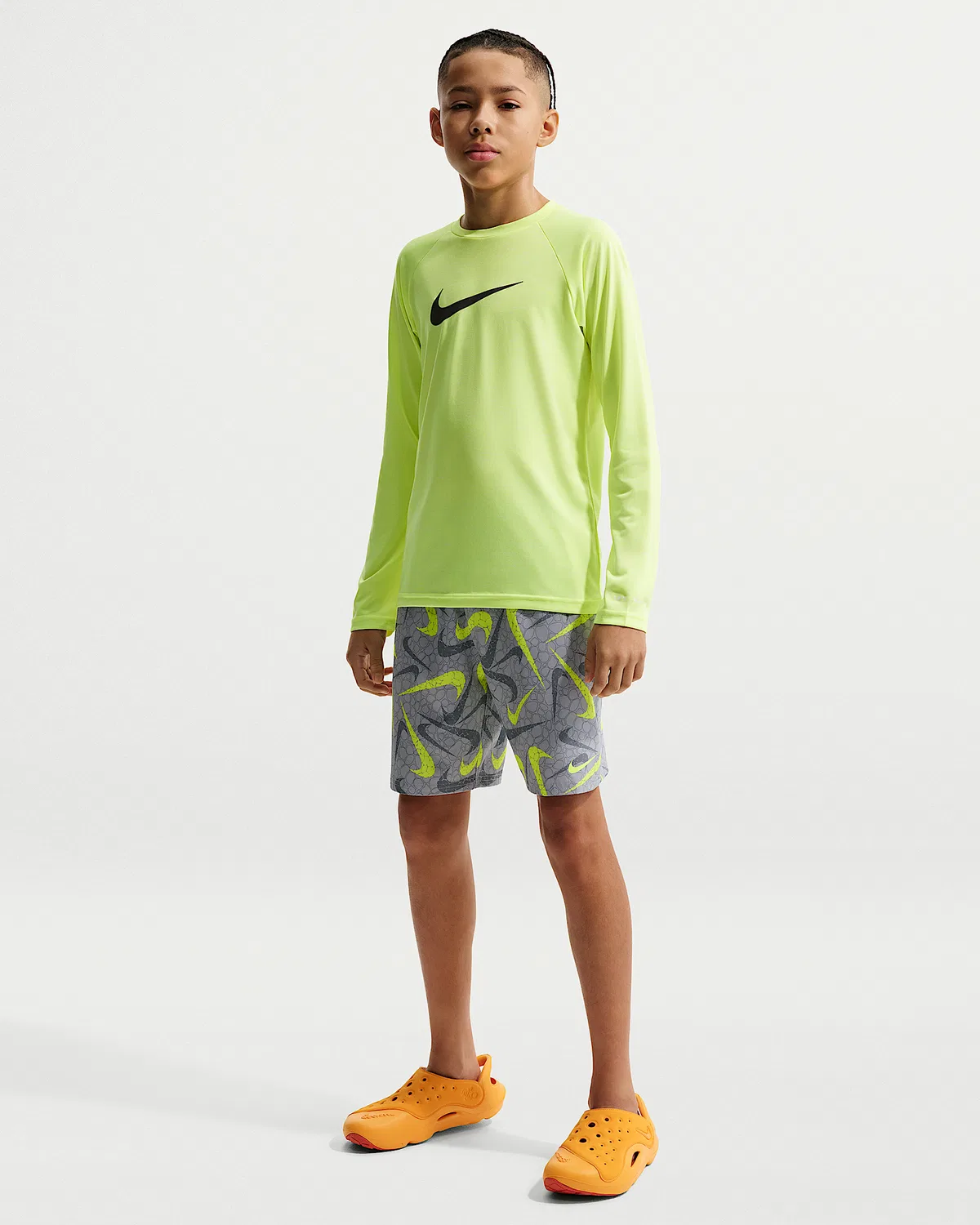 Детские (мальчиковые) плавки Nike Swim Breaker 7" с боксерской подкладкой, Wolf Grey