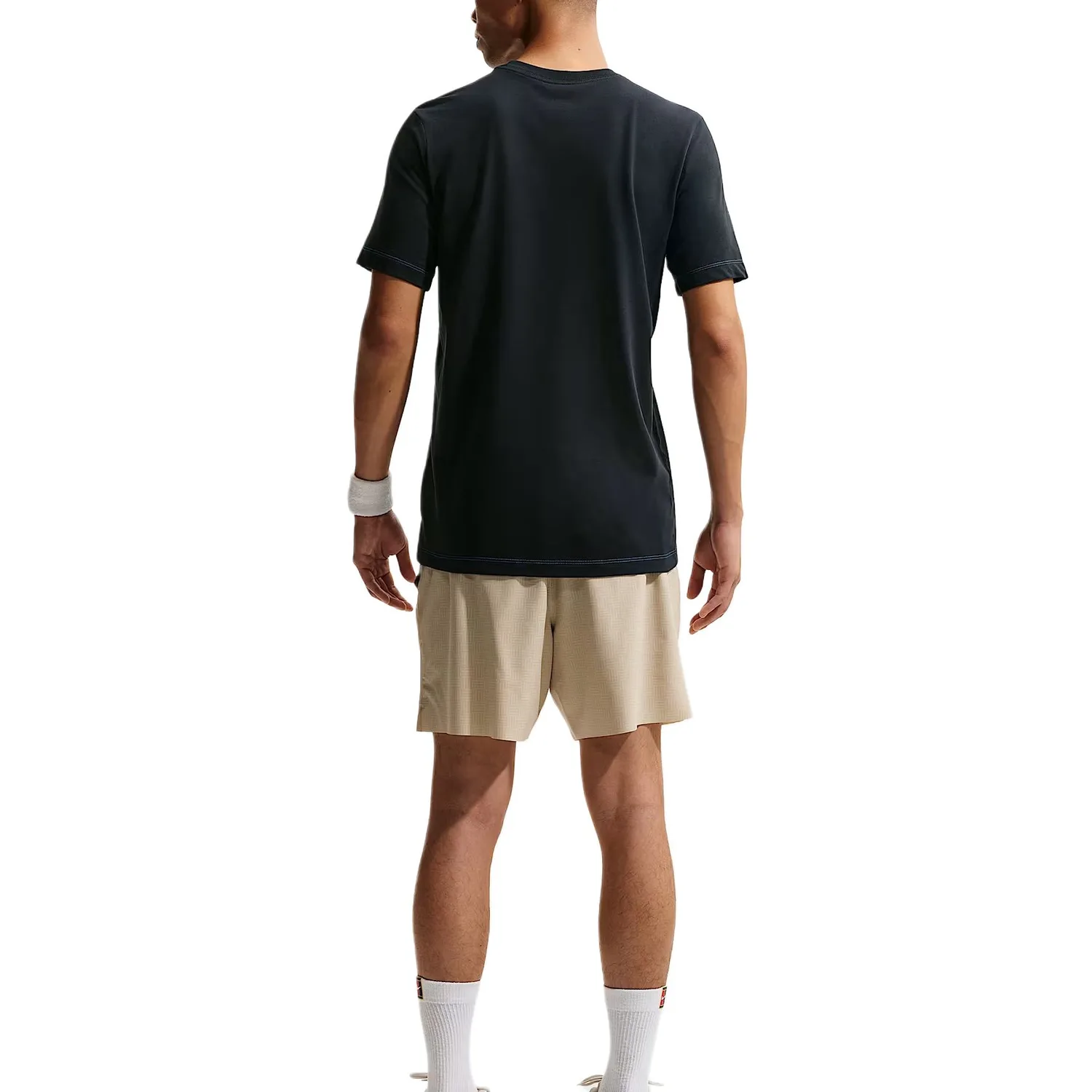 Мужская теннисная футболка Dri-FIT Nike, Dark Blue Black/Transparent Blue — фото 4