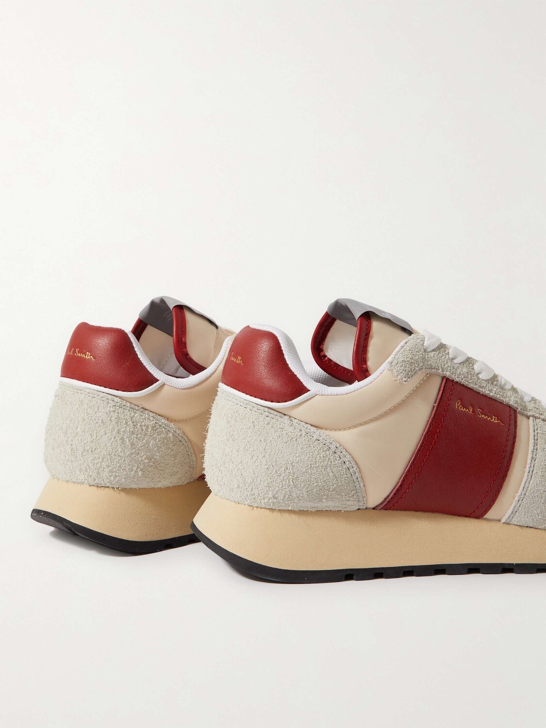 Замшевые и кожаные кроссовки 80-х PAUL SMITH, белый — фото 4