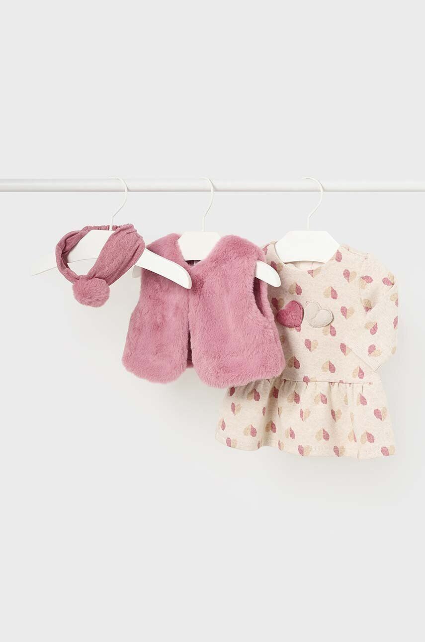 

Хлопковое платье для новорожденных Mayoral Newborn, розовый