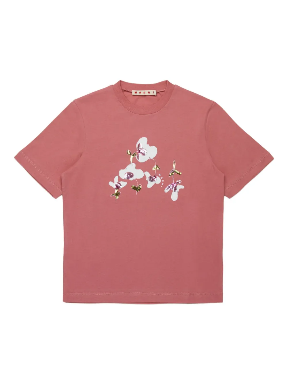 

Футболка с принтом Marni Kids, розовый