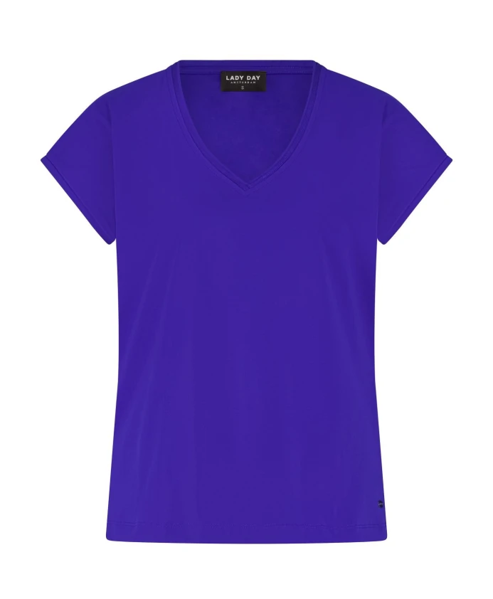 

Рубашка с V-образным вырезом кобальтово-синего цвета Lady Day, синий