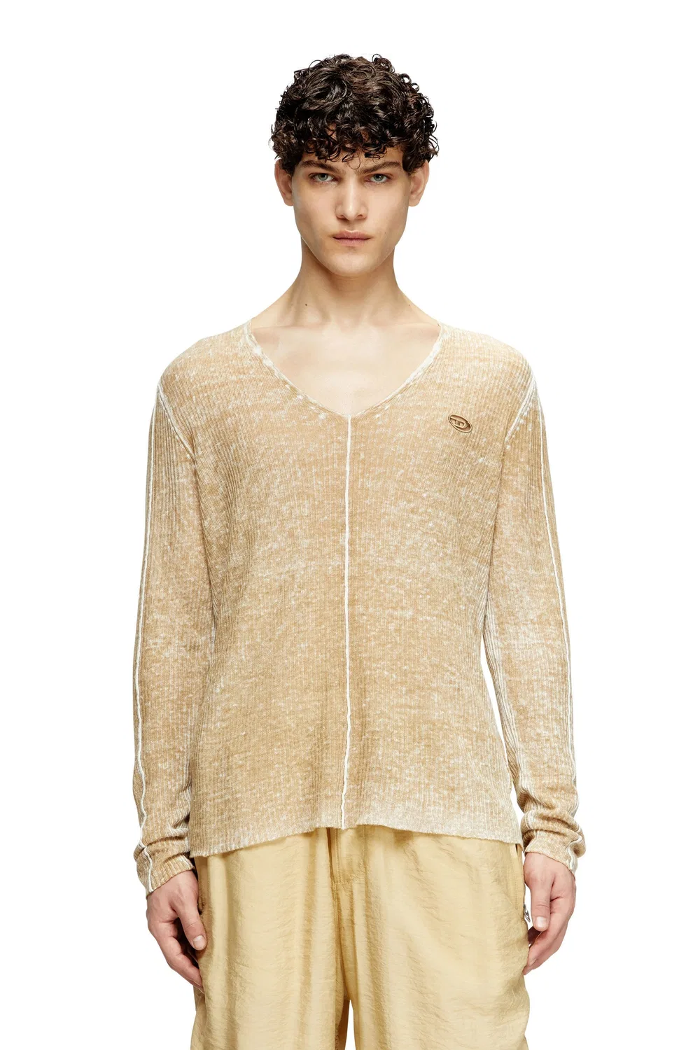 Мужской вязаный пуловер K-ROBBEL Diesel, Light brown