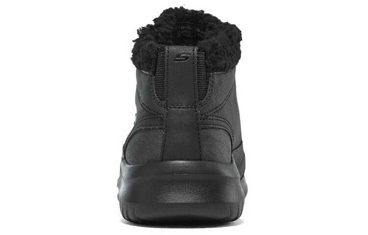 Женские ботинки Skechers зимние с мехом и логотипом, черный — фото 4