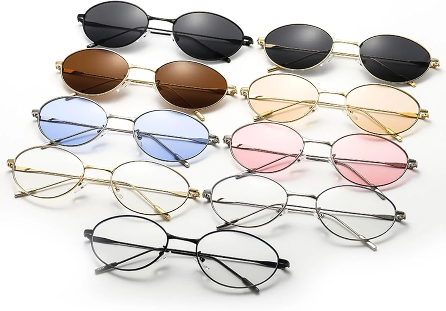 

Солнцезащитные очки Bullabulling в стиле ретро, ​​овальные, для женщин и мужчин, модные, большие, круглые, в стиле Y2k, винтажные, в легкой металлической оправе, Pink