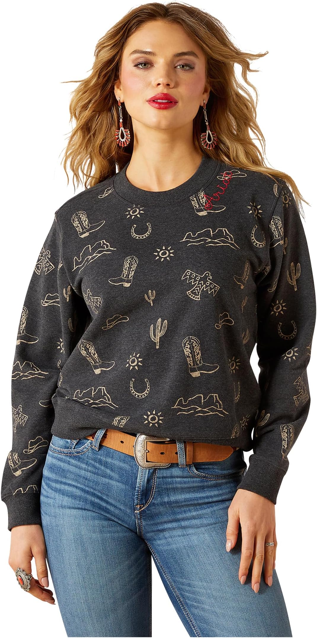 

Толстовка Ariat Essential Crew Sweatshirt, цвет Black Heather